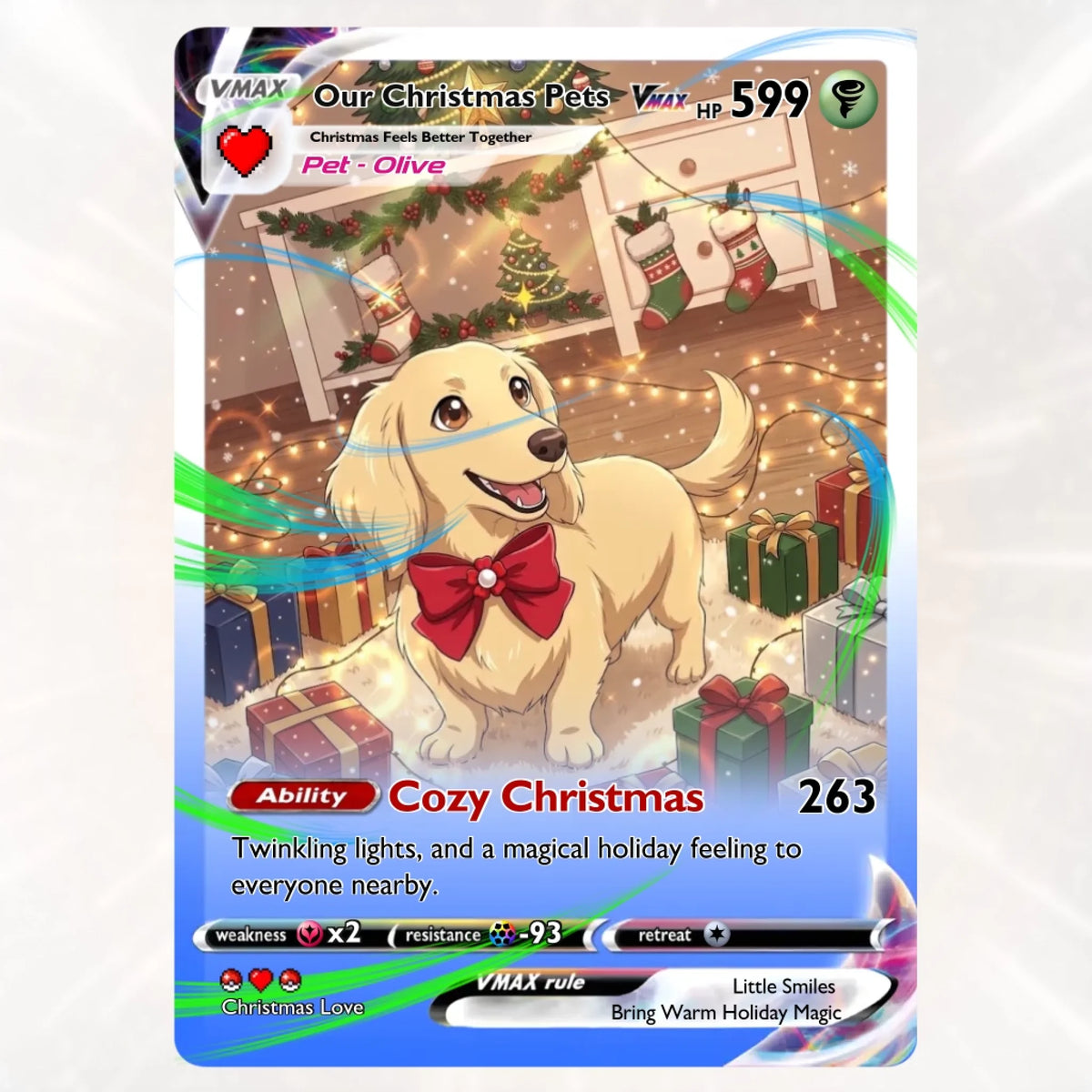 Vmax Card - có nền màu - Christmas Pet - thuỷ
