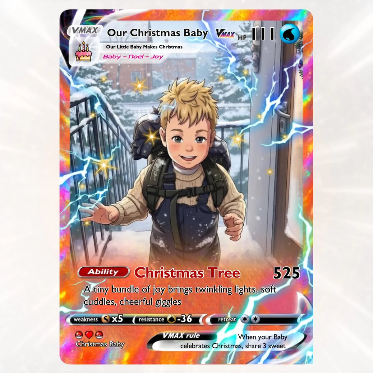 Vmax Card - có nền màu - Christmas 1 con nít - thuỷ